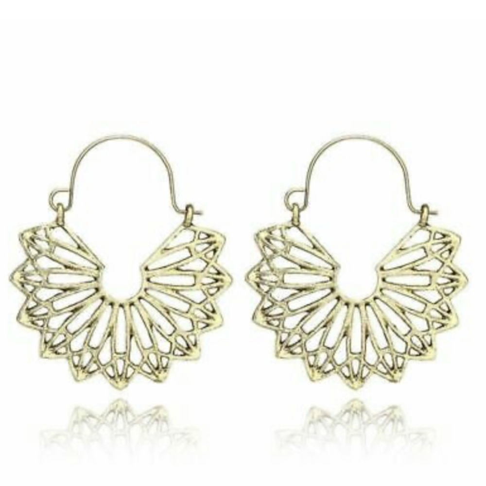 New Tribal Bohemian 18k gold plated Earrings - Picture 2 of 3